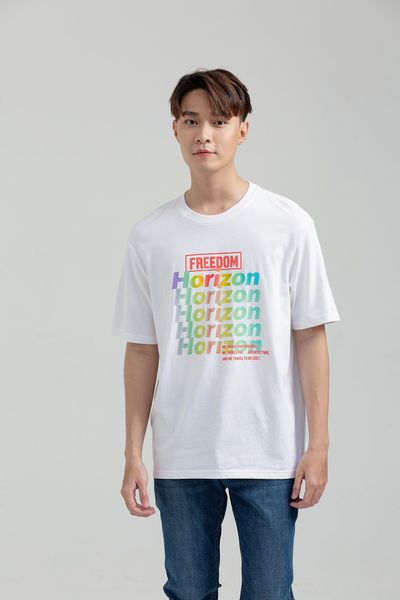 Áo Thun Nam Relax Fit In Graphic Chuyển Màu Horizon MTS 1188