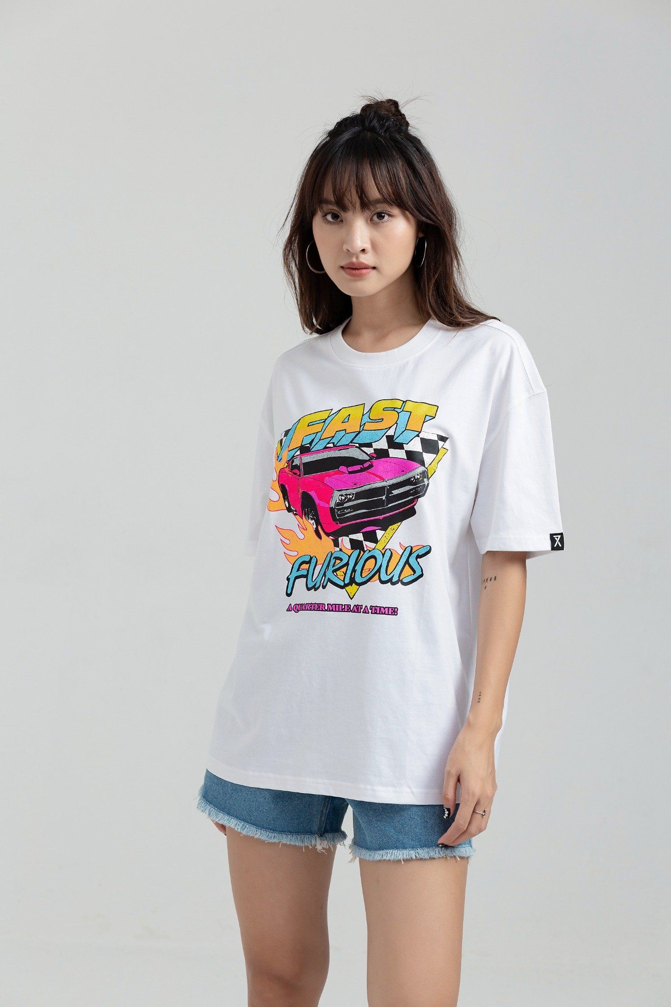 Áo Thun Nữ Fast & Furious In Graphics Hiệu Ứng Nứt WTS 2180 -