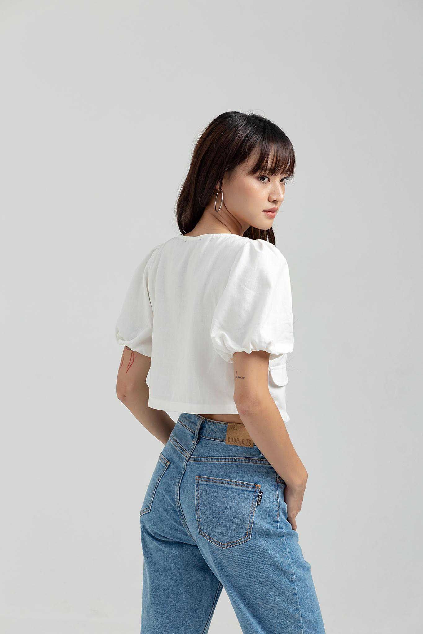 Áo kiểu Nữ Croptop Tay Phồng WBL 2014 -