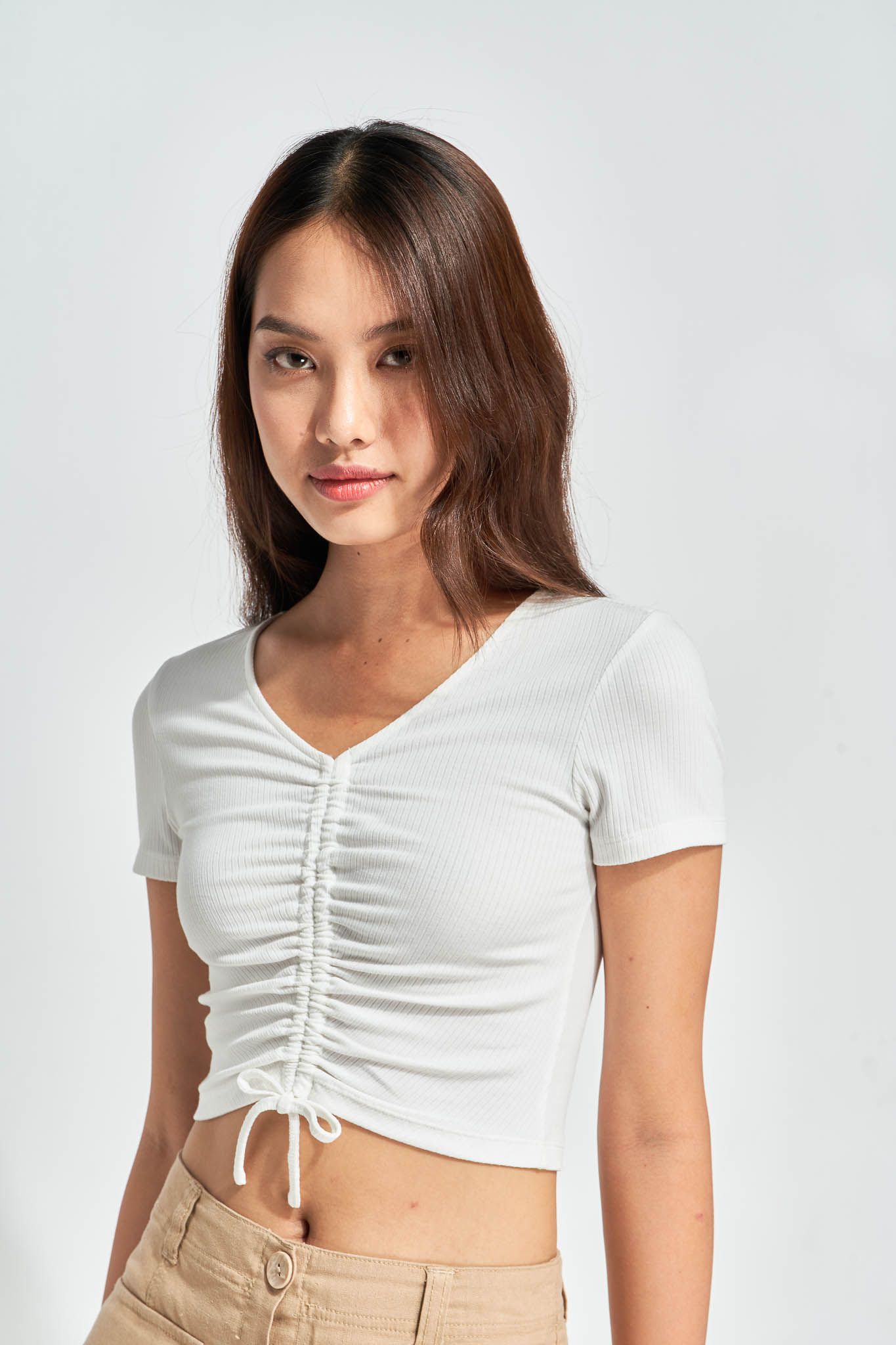 Áo Thun Kiểu Nữ Croptop Rút Dây WTS 2128