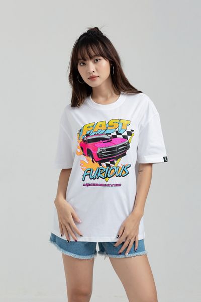Áo Thun Nữ Fast & Furious In Graphics Hiệu Ứng Nứt WTS 2180