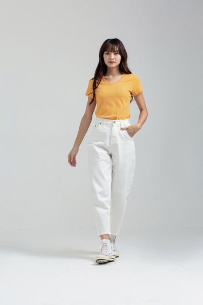 Áo thun Nữ Cổ Tim Basic In Logo X WTS 2174