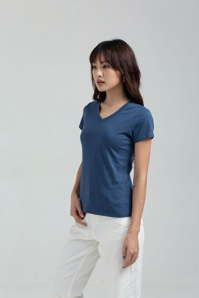 Áo thun Nữ Cổ Tim Basic In Logo X WTS 2174