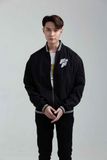Áo Khoác Nam Bomber Dù Oversize Bo Sọc Thêu Logo FF MOP 1027