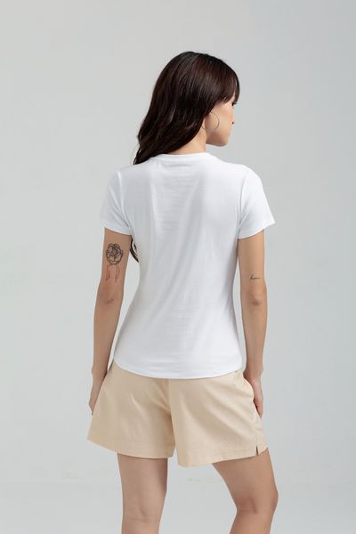 Áo thun Nữ Cổ Tim Basic In Logo X WTS 2174