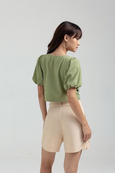 Áo kiểu Nữ Croptop Tay Phồng WBL 2014