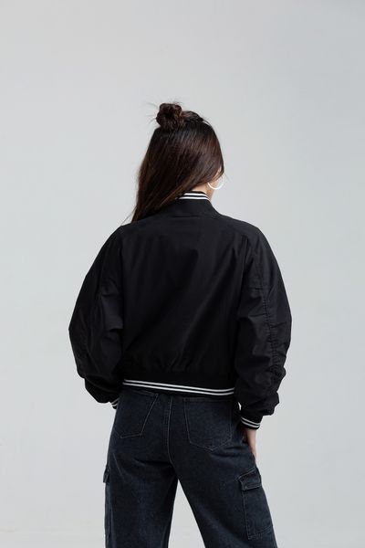 Áo Khoác Nữ Bomber Dù Bo Sọc Thêu Logo FF WOP 2027