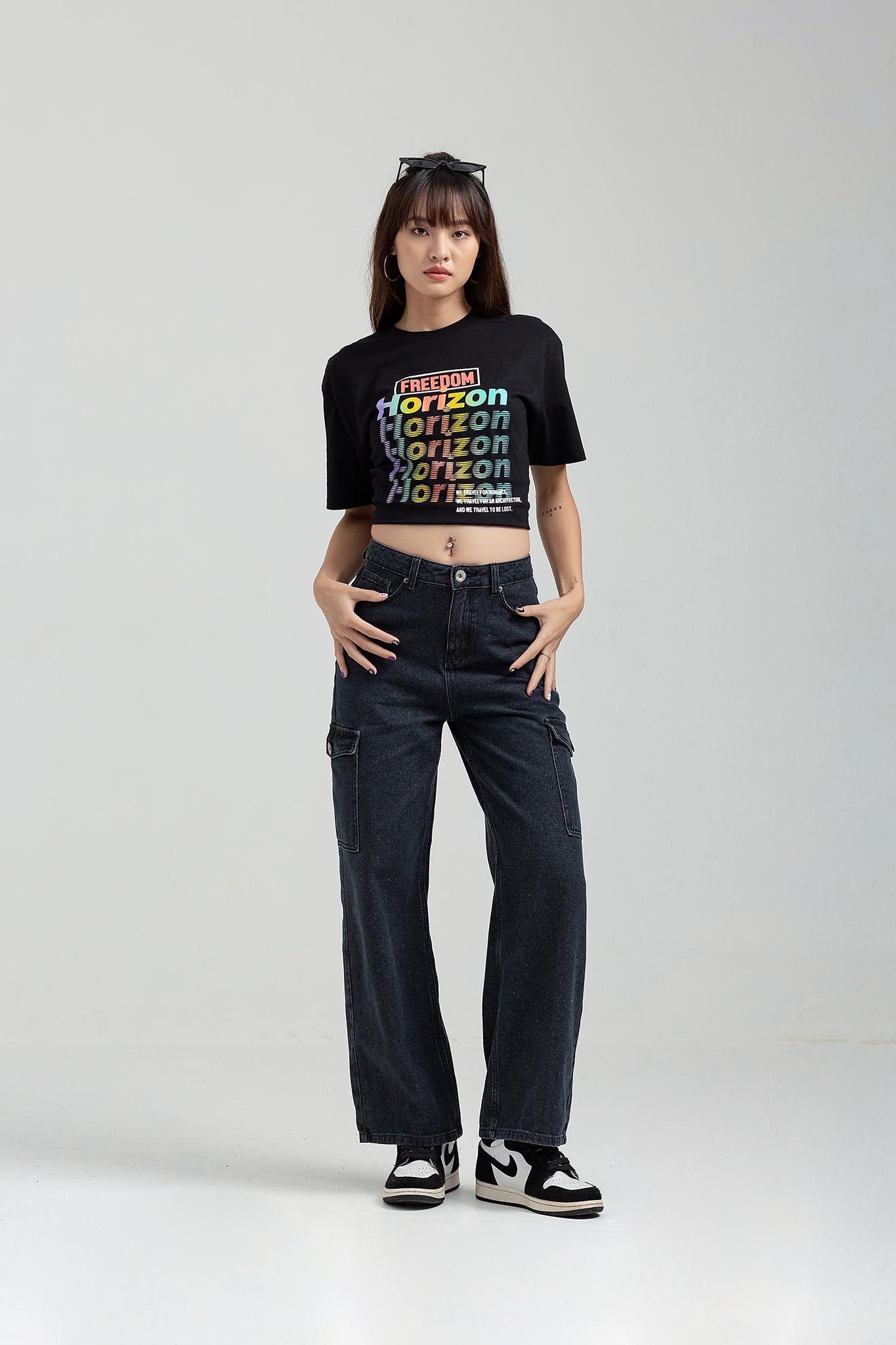 Áo Thun Nữ Relax Fit In Graphic Chuyển Màu Horizon WTS 2188 -