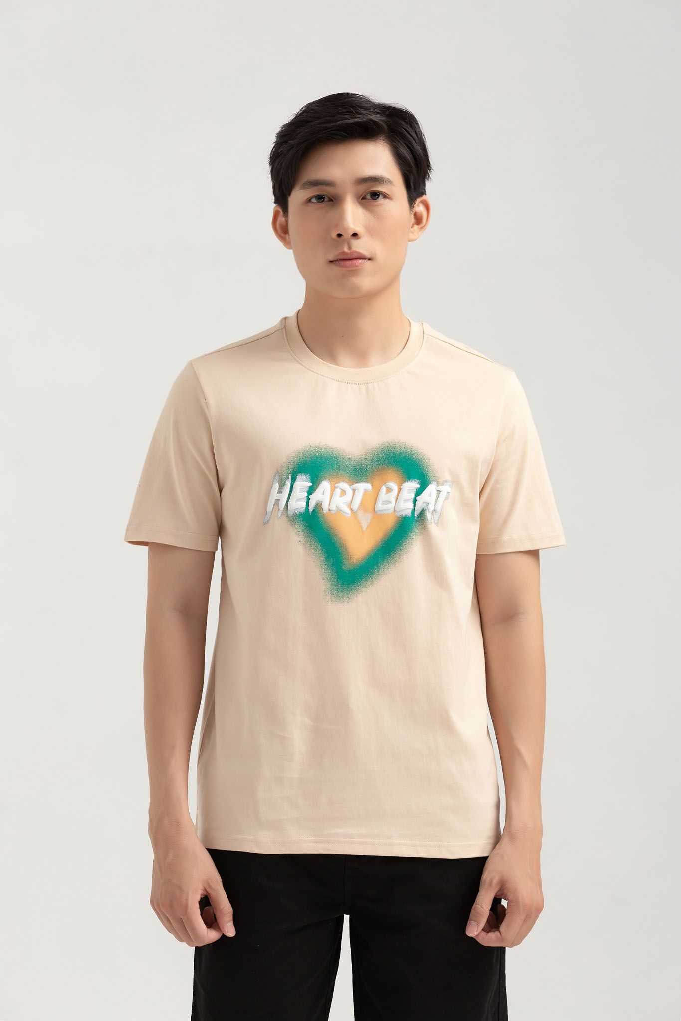 Áo Thun Nam Regular In Graphics Heart Beat MTS 1241 -