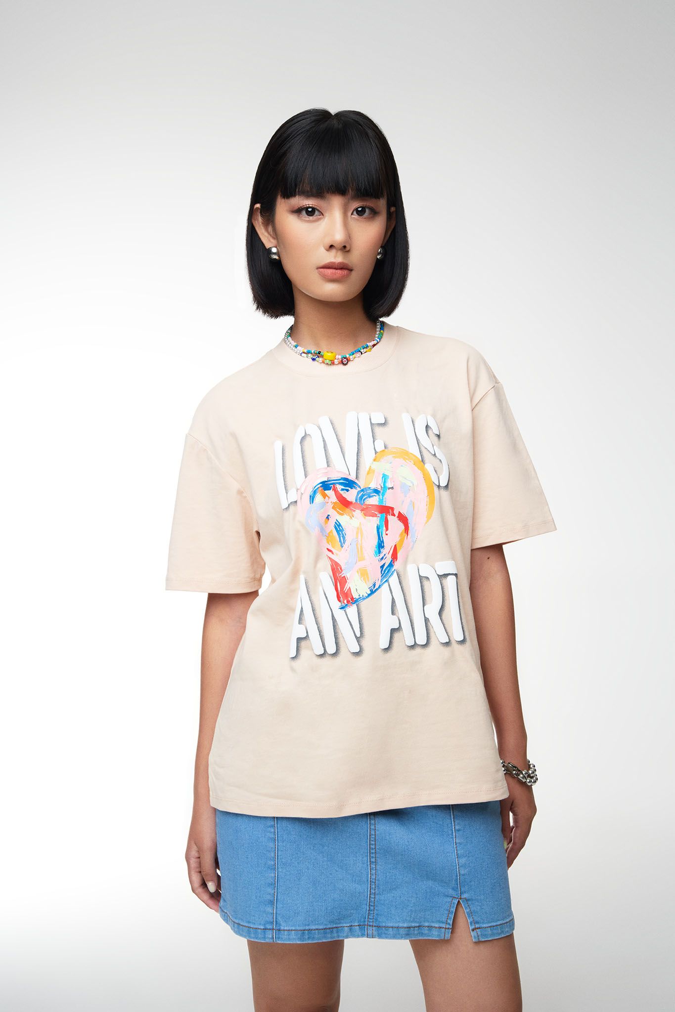 Áo Thun Nữ Relax Fix In Graphics Love Is An Art WTS 2239 -