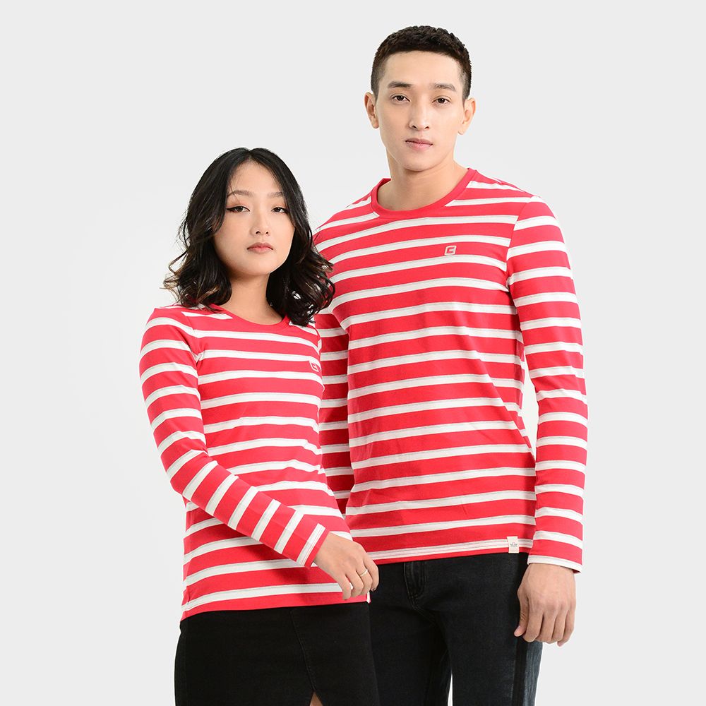 ÁO THUN TAY DÀI 4C SỌC MELANGE CUN 2047