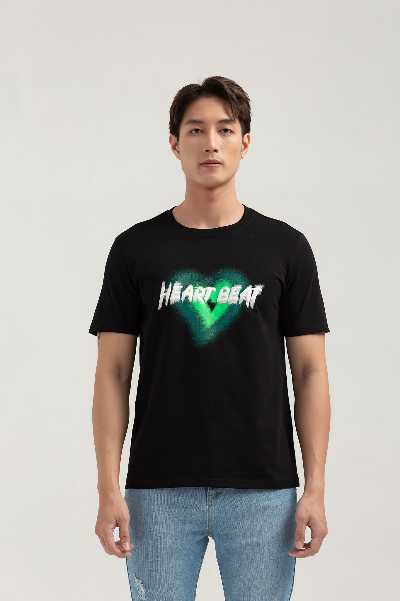 Áo Thun Nam Regular In Graphics Heart Beat MTS 1241 -