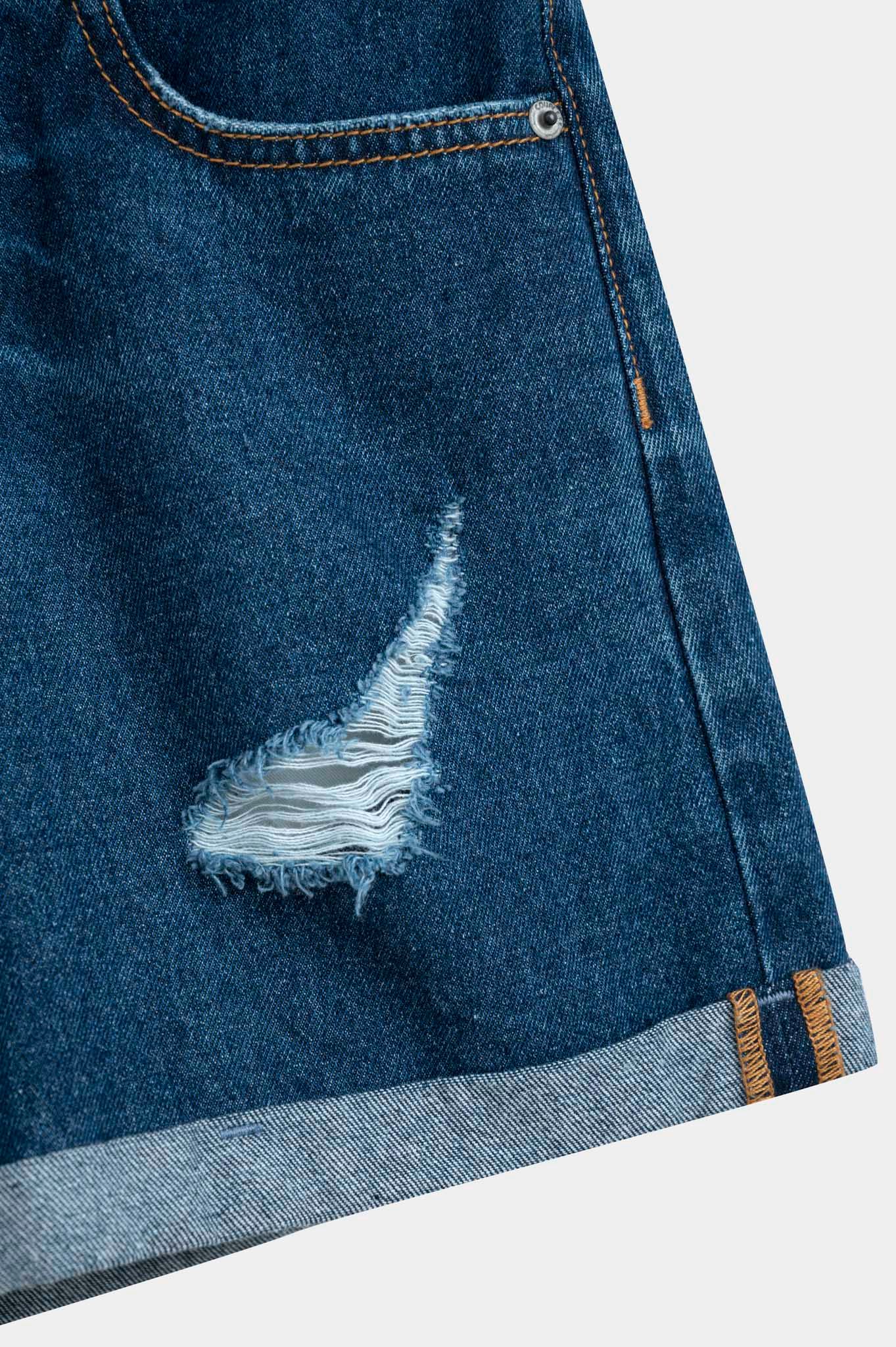 Quần Short Jeans Nữ Loose Fit Wash Rách WSR 2019 -