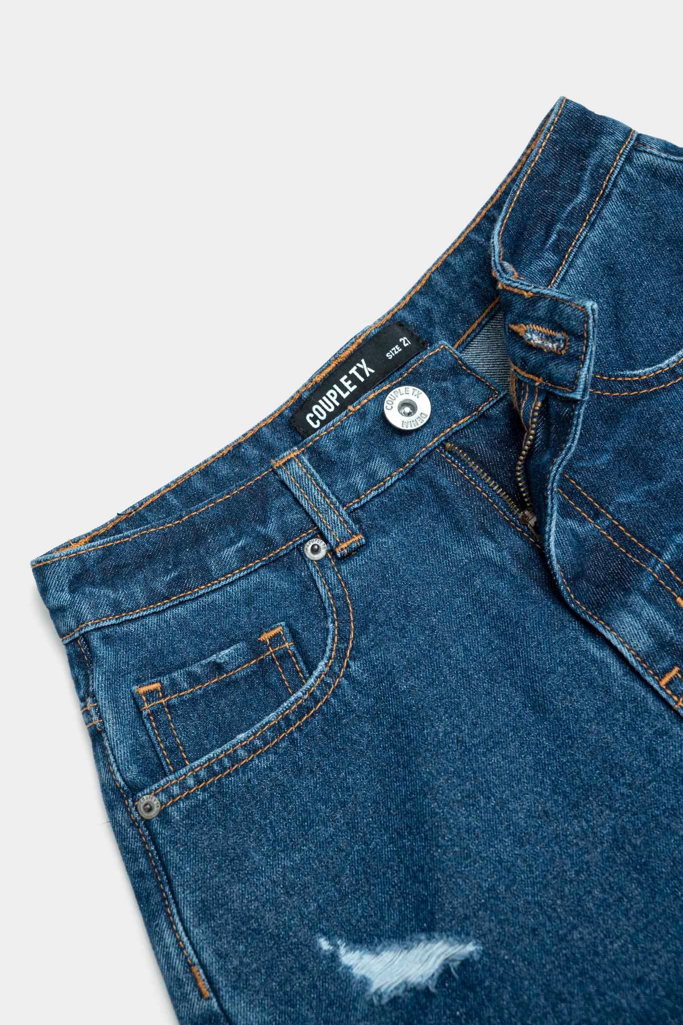 Quần Short Jeans Nữ Loose Fit Wash Rách WSR 2019 -
