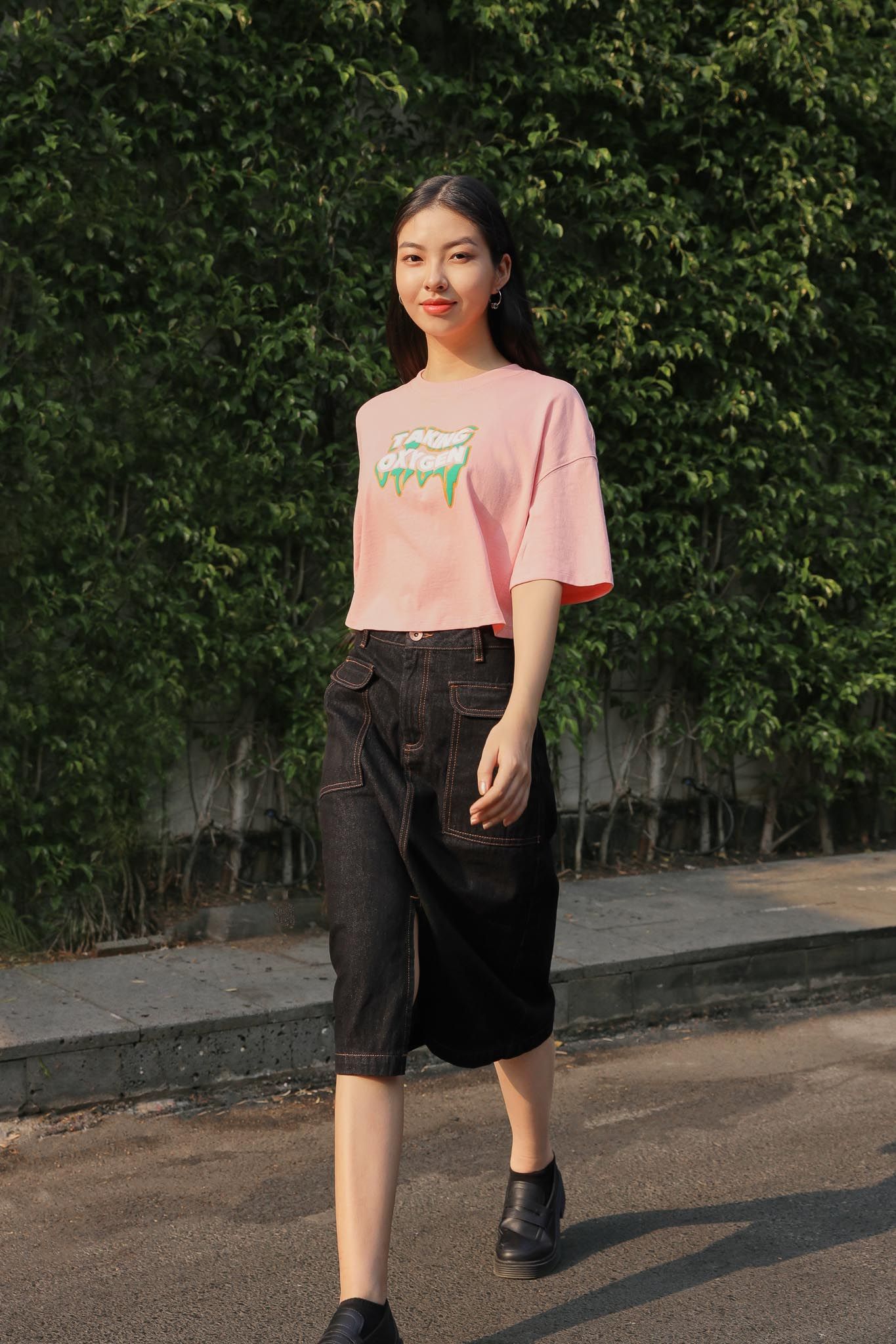 Áo Thun Nữ Croptop Taking Oxygen WTS 2257 - mix