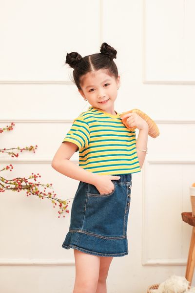 Chân Váy Jeans Bé Gái Đuôi Bèo KSK 5001