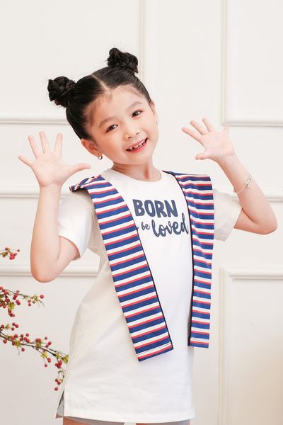 Đầm Thun Trơn Phối Nón Sọc KDR 5001