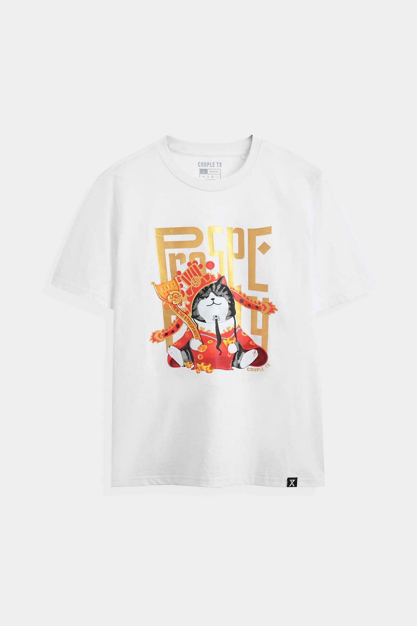 Áo Thun Nữ Regular Fit In Mèo Thần Tài WTS 2233 -