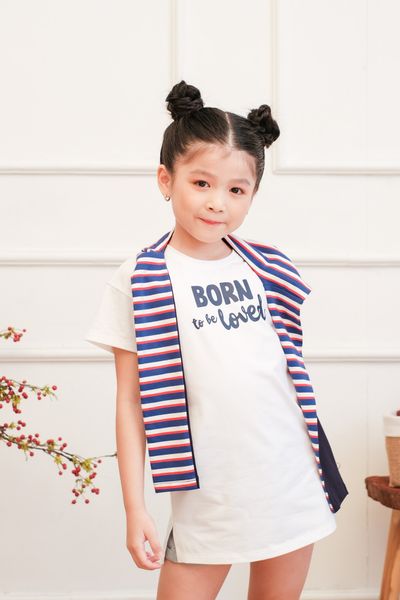 Đầm Thun Trơn Phối Nón Sọc KDR 5001