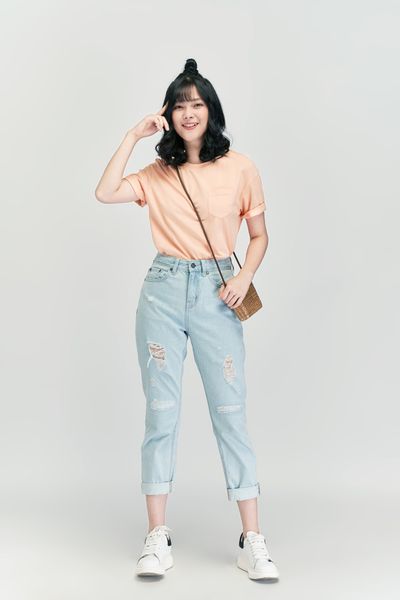 Áo Thun Nữ Trơn Túi Trước WTS 4059