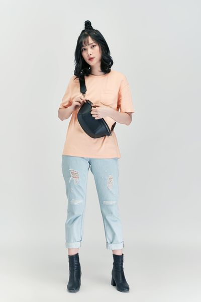 Áo Thun Nữ Trơn Túi Trước WTS 4059