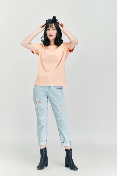 Áo Thun Nữ Trơn Túi Trước WTS 4059