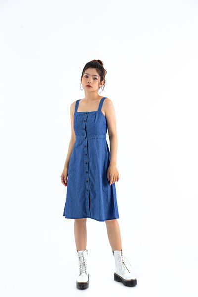 Đầm Nữ Denim Hai Dây WDR 4012