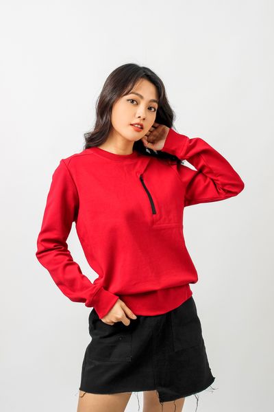 Áo Sweater Nữ Túi Dây Kéo OSW 1010