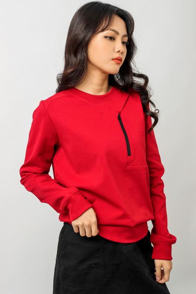 Áo Sweater Nữ Túi Dây Kéo OSW 1010