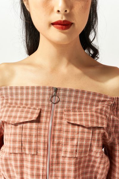 Áo Kiểu Croptop caro Nữ WSH 2005