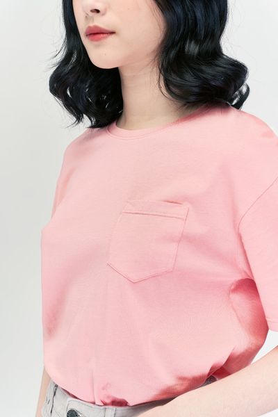Áo Thun Nữ Trơn Túi Trước WTS 4059