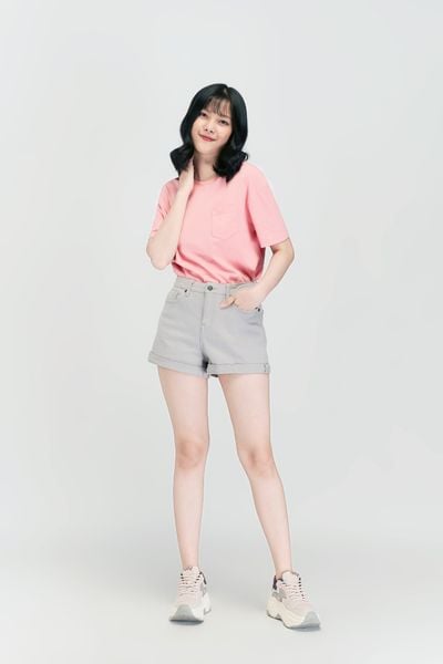 Áo Thun Nữ Trơn Túi Trước WTS 4059