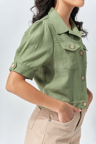 Áo Kiểu Croptop Nút Nữ WSH 2006