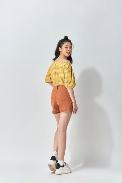 Áo Kiểu Croptop caro Nữ WSH 2005
