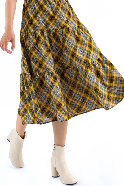 Đầm Nữ Phối Caro WDR 4016
