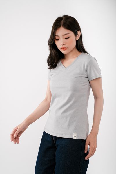 Áo Thun Nữ Basic Cổ Tim WTS 4057