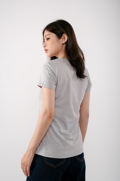 Áo Thun Nữ Basic Cổ Tim WTS 4057