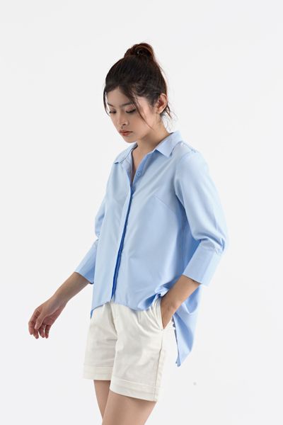 Áo Sơ Mi Nữ Giấu Nút Vạt Lệch WSH 4006