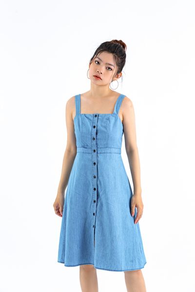 Đầm Nữ Denim Hai Dây WDR 4012