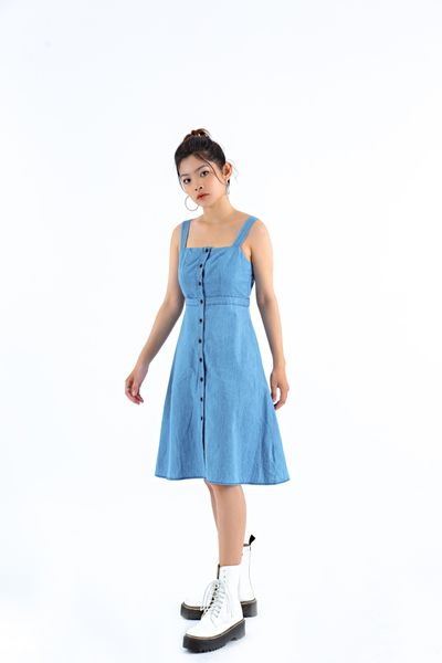 Đầm Nữ Denim Hai Dây WDR 4012