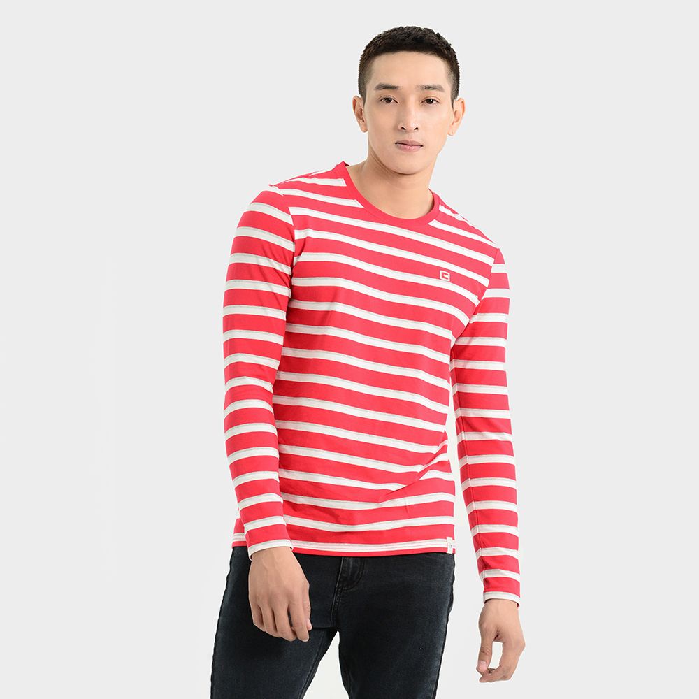 ÁO THUN TAY DÀI 4C SỌC MELANGE CUN 2047