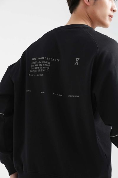 Áo Sweater Nam In Phản Quang Thân Sau MSW 1016