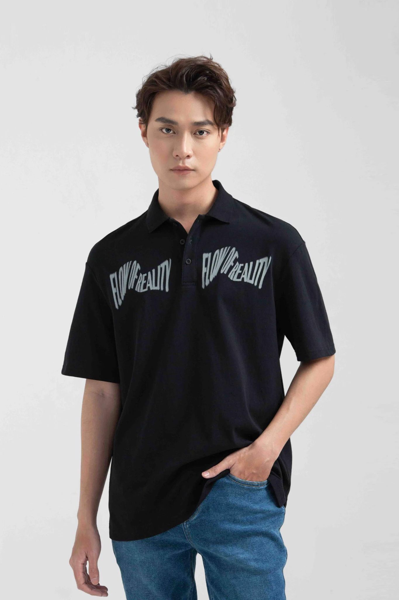 Áo Polo Nam Jersey Relax Fit In Typo Trước Ngực MPO 1025 -