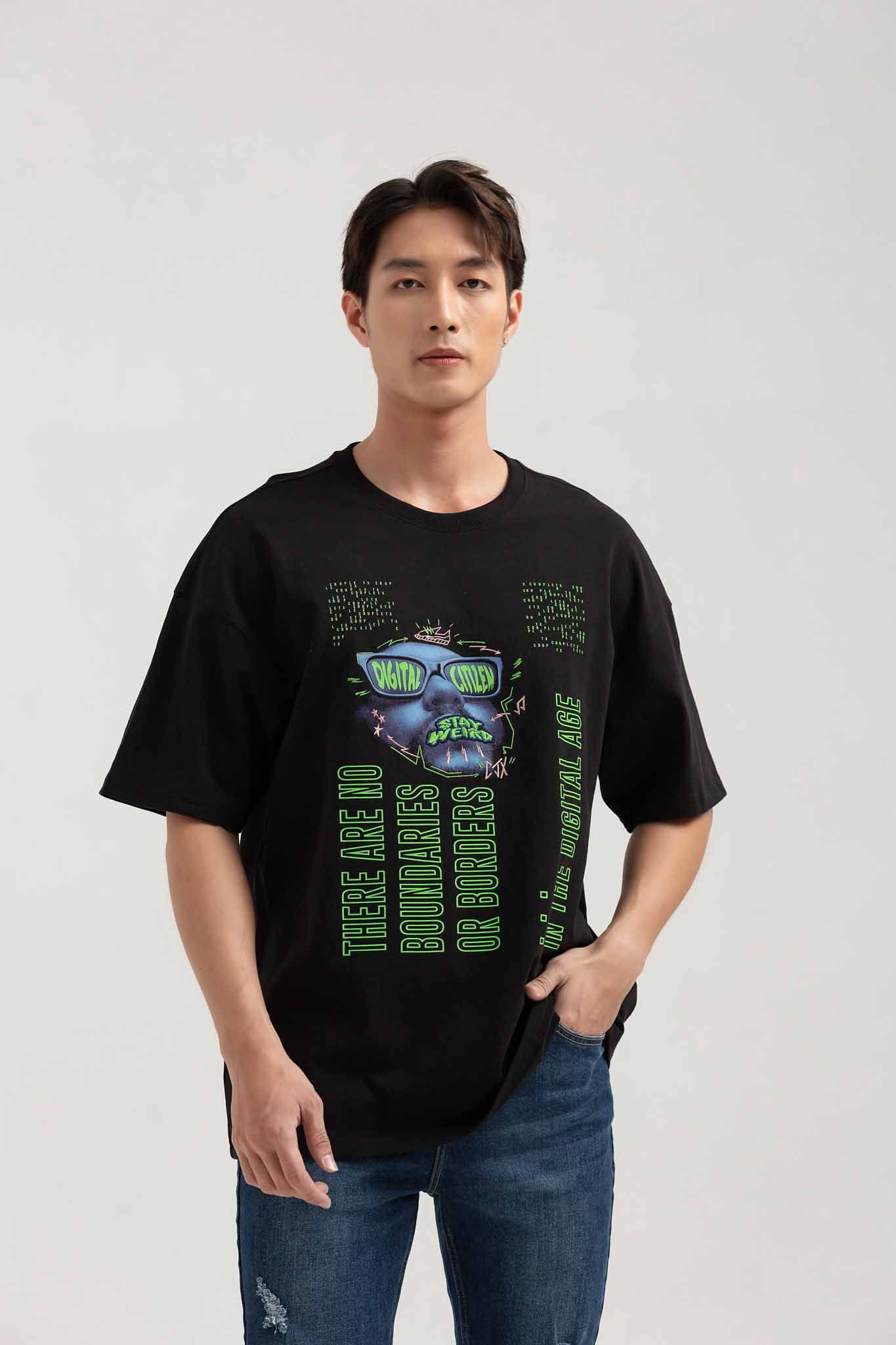 Áo Thun Nam Oversize In Graphics Digital Age MTS 1177 -