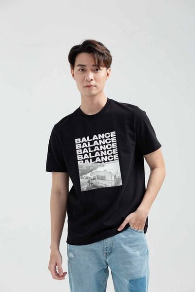 Áo Thun Nam Regular Fit In Graphic Balance Art MTS 1193