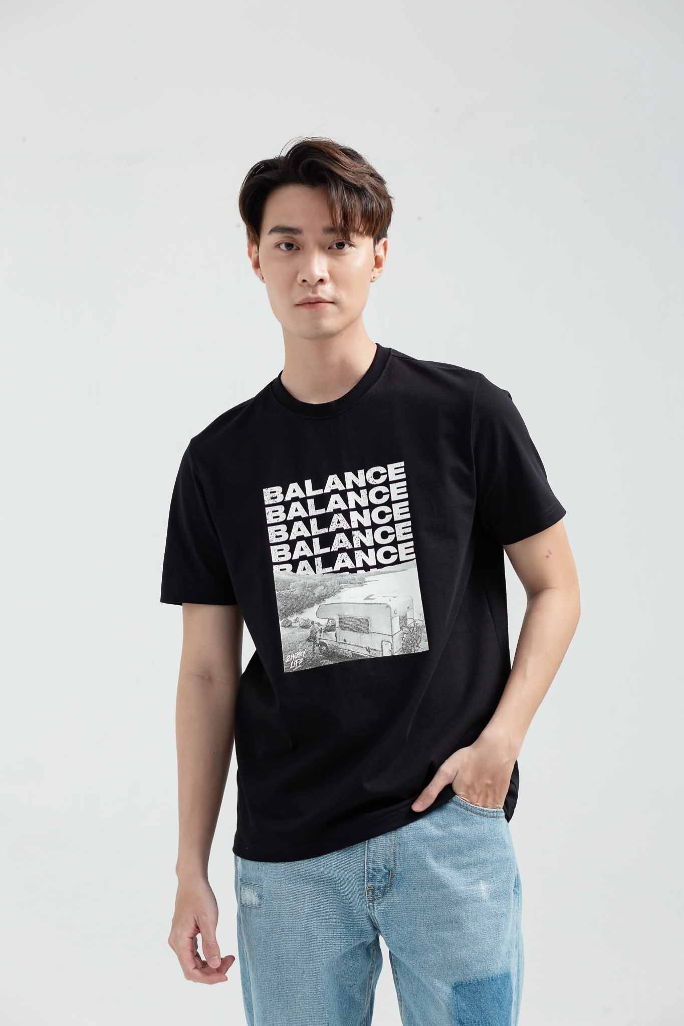 Áo Thun Nam Regular Fit In Graphic Balance Art MTS 1193 -