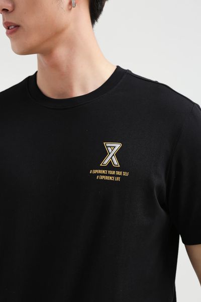 Áo Thun Nam Regular Fit In Logo X Nhũ Bạc MTS 1195