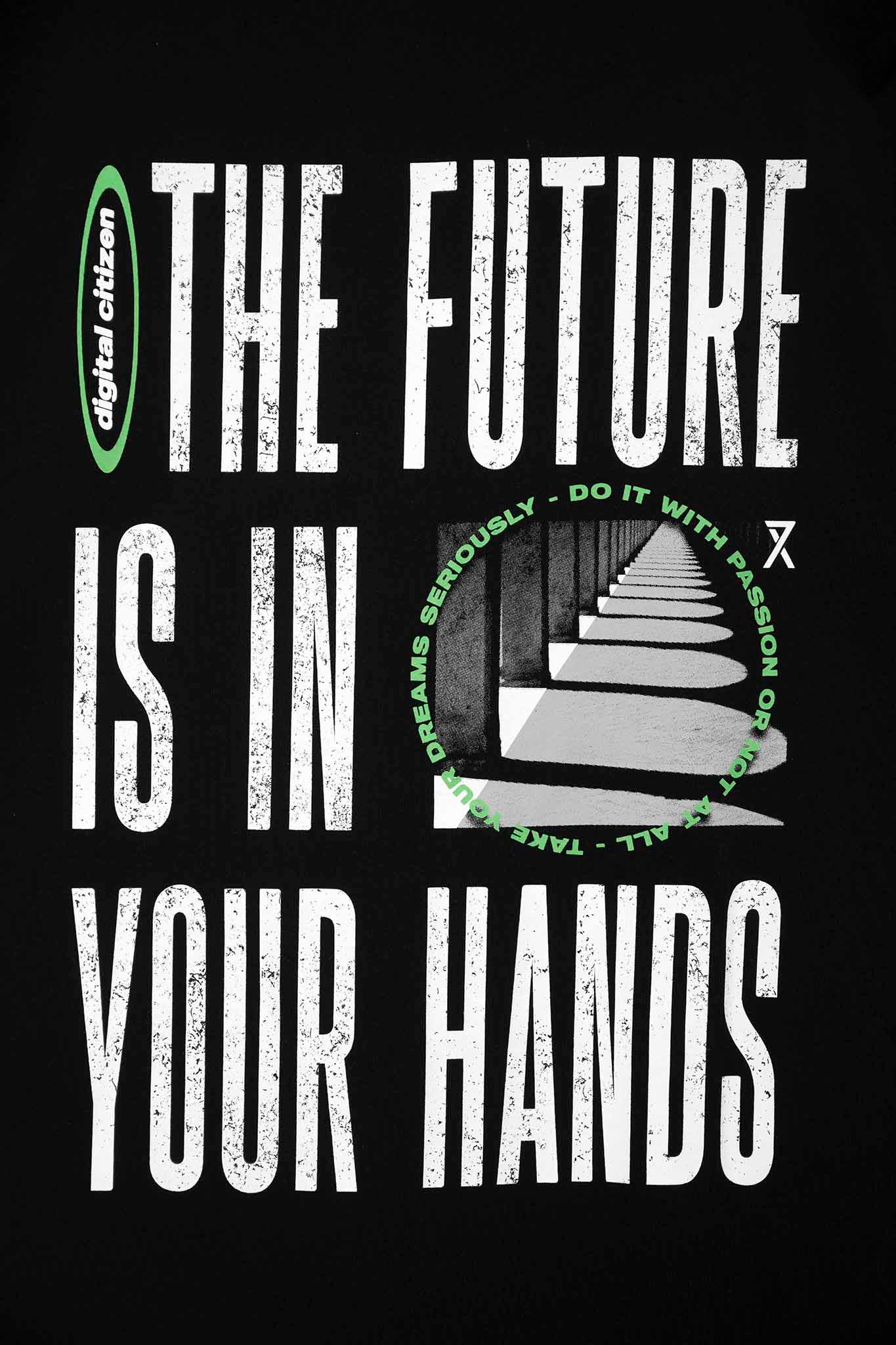Áo Thun Nam Relax Fit In Typo The Future Is In Your Hands MTS 1200 -