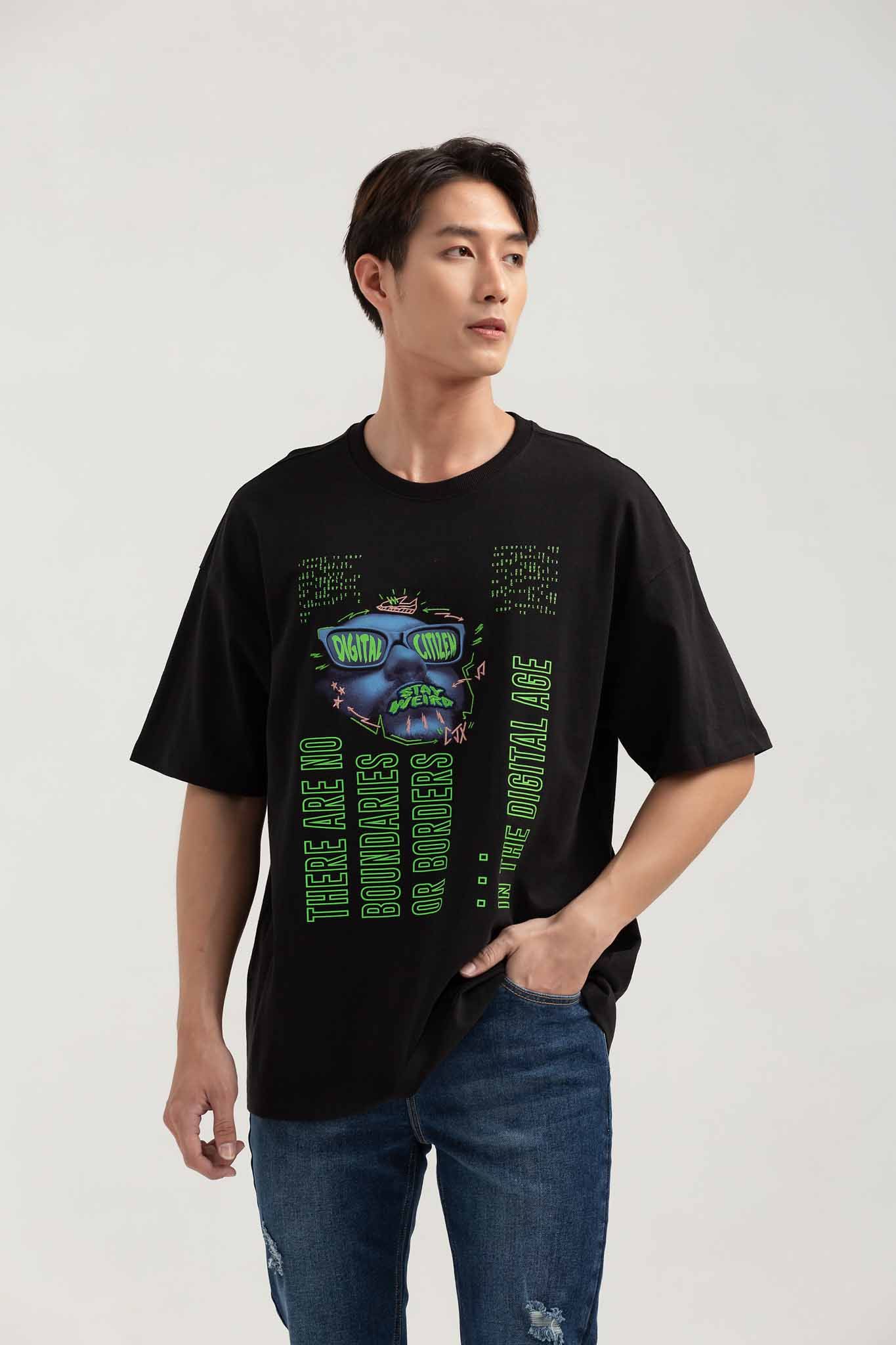 Áo Thun Nam Oversize In Graphics Digital Age MTS 1177 -