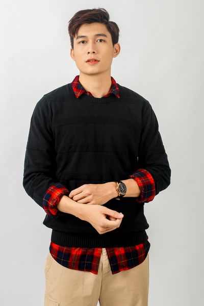 Áo Sweater Len Dệt Gân Ngang OSM 1011